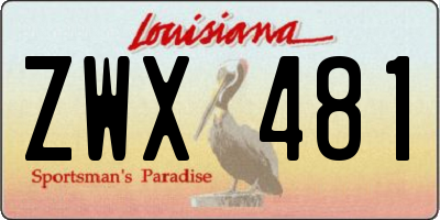 LA license plate ZWX481