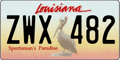 LA license plate ZWX482