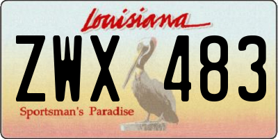 LA license plate ZWX483