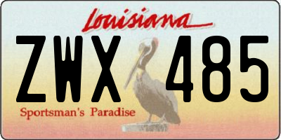 LA license plate ZWX485
