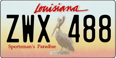 LA license plate ZWX488