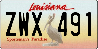 LA license plate ZWX491