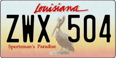 LA license plate ZWX504