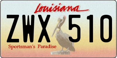 LA license plate ZWX510