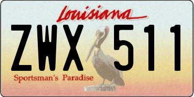 LA license plate ZWX511