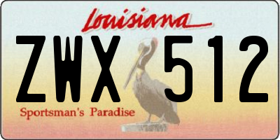 LA license plate ZWX512