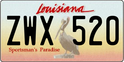 LA license plate ZWX520