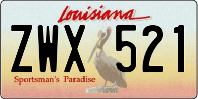LA license plate ZWX521