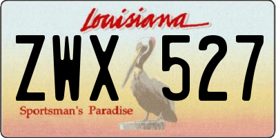 LA license plate ZWX527