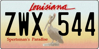 LA license plate ZWX544