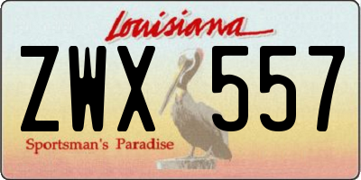 LA license plate ZWX557