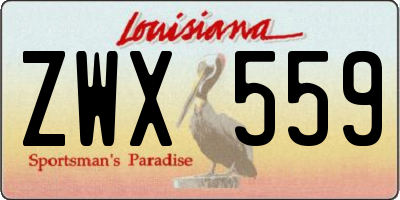 LA license plate ZWX559
