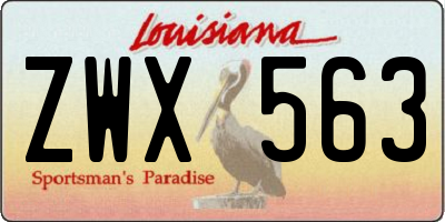 LA license plate ZWX563