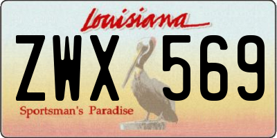 LA license plate ZWX569