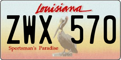 LA license plate ZWX570