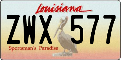 LA license plate ZWX577