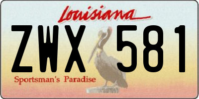 LA license plate ZWX581