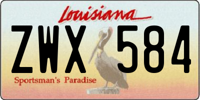LA license plate ZWX584