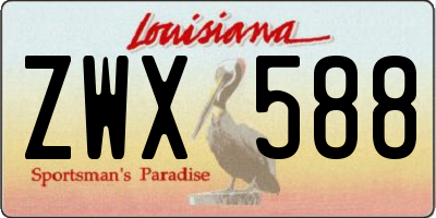 LA license plate ZWX588