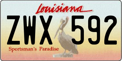 LA license plate ZWX592