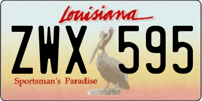 LA license plate ZWX595