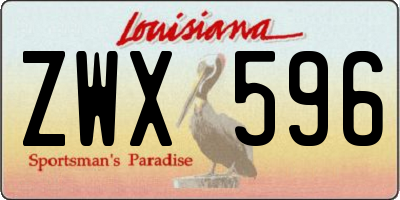 LA license plate ZWX596