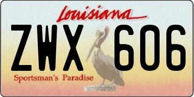 LA license plate ZWX606