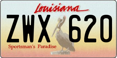 LA license plate ZWX620