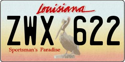LA license plate ZWX622
