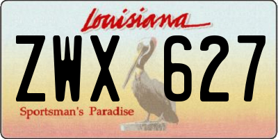 LA license plate ZWX627
