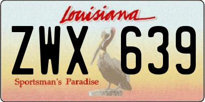 LA license plate ZWX639