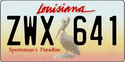 LA license plate ZWX641