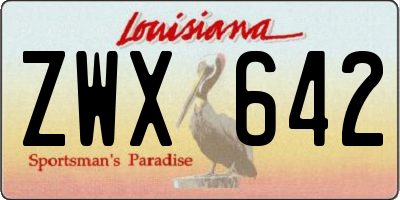 LA license plate ZWX642
