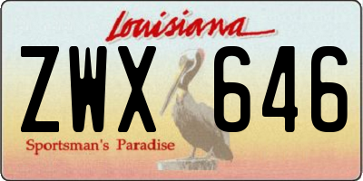 LA license plate ZWX646