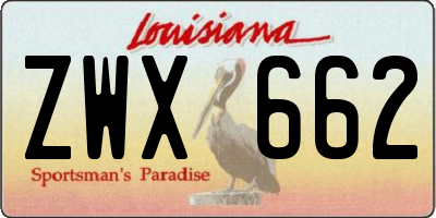 LA license plate ZWX662