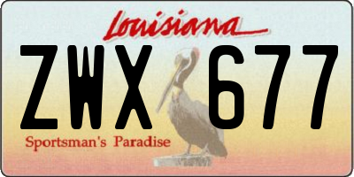 LA license plate ZWX677