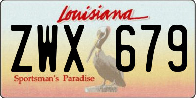 LA license plate ZWX679