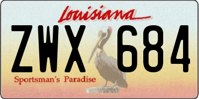 LA license plate ZWX684