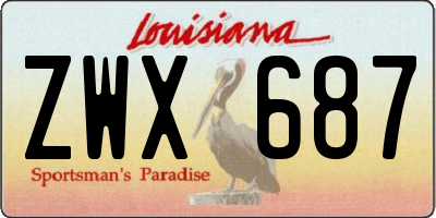 LA license plate ZWX687