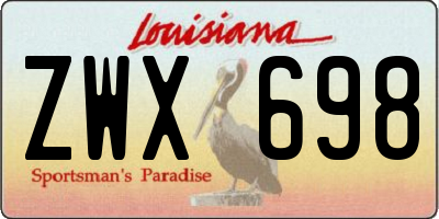 LA license plate ZWX698