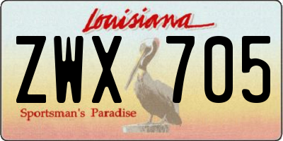 LA license plate ZWX705