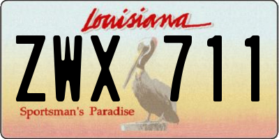 LA license plate ZWX711
