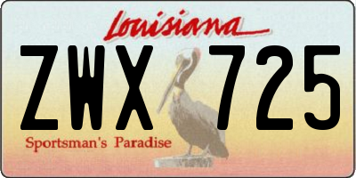 LA license plate ZWX725