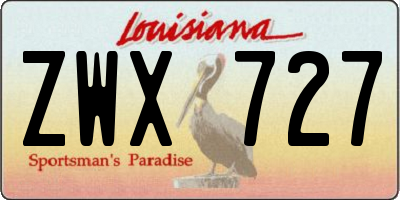 LA license plate ZWX727