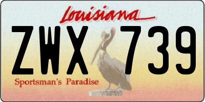 LA license plate ZWX739
