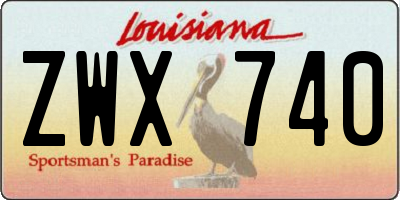 LA license plate ZWX740