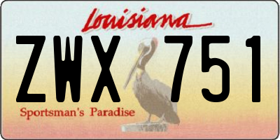 LA license plate ZWX751