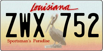 LA license plate ZWX752