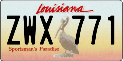 LA license plate ZWX771