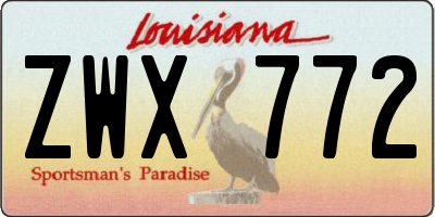 LA license plate ZWX772